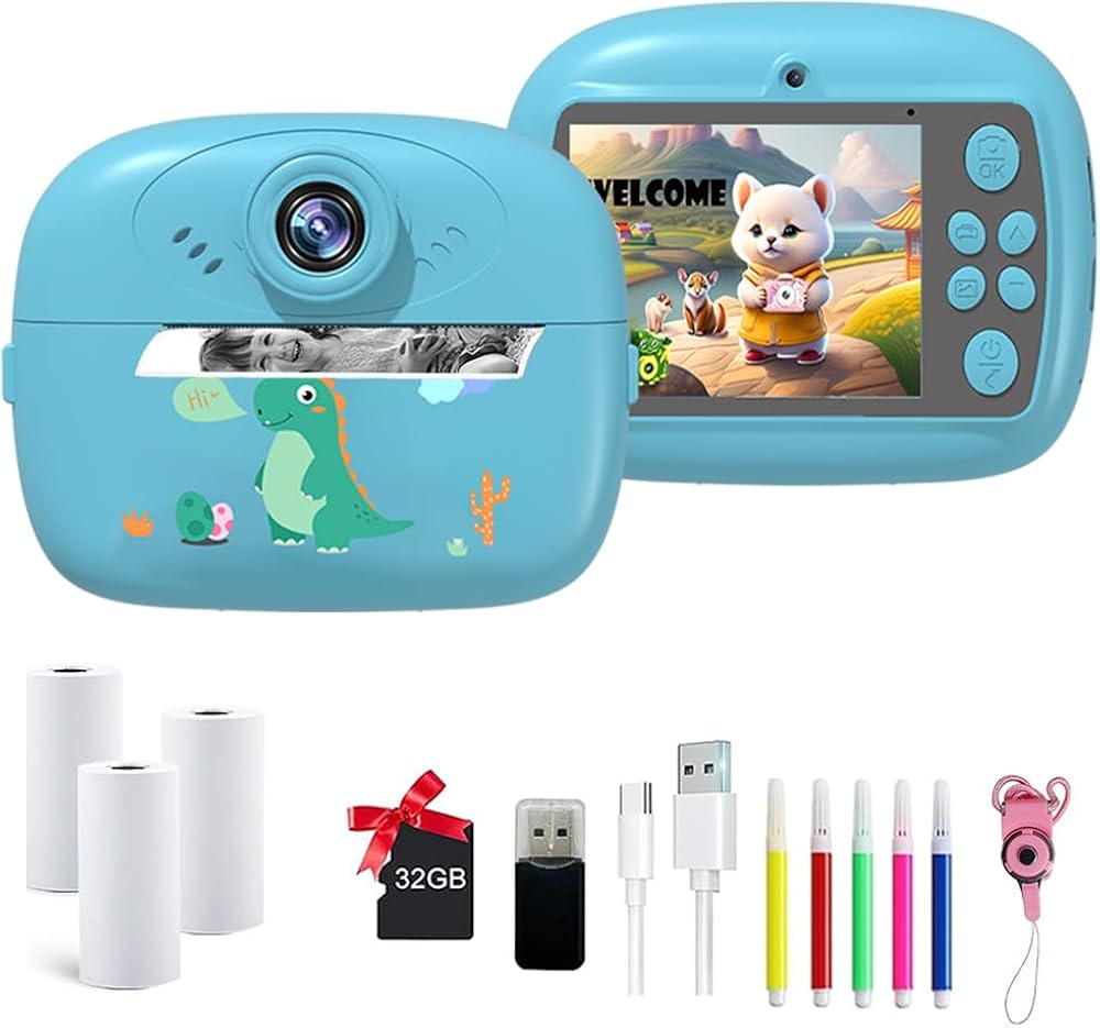 Amazon.co.jp: キッズインスタントプリントカメラポラロイド子供用